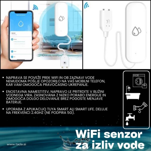 WiFi senzor za izliv vode